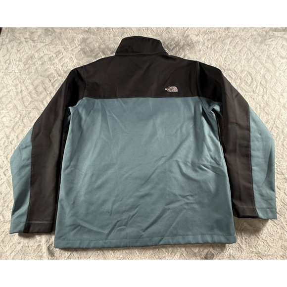 Boys North Face Soft Shell Jacket Size XL (18-20) Black Grayish Blue - Picture 14 of 16
